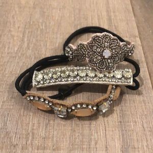 Set of 3 Glitzy pony tail holders